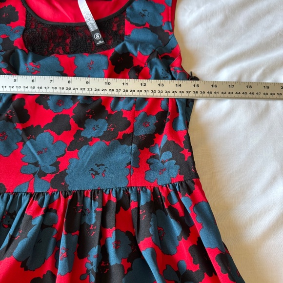 Kensie Sleeveless Fit and Flare Party Dress Lined Red Floral Small Babydoll - Picture 8 of 13